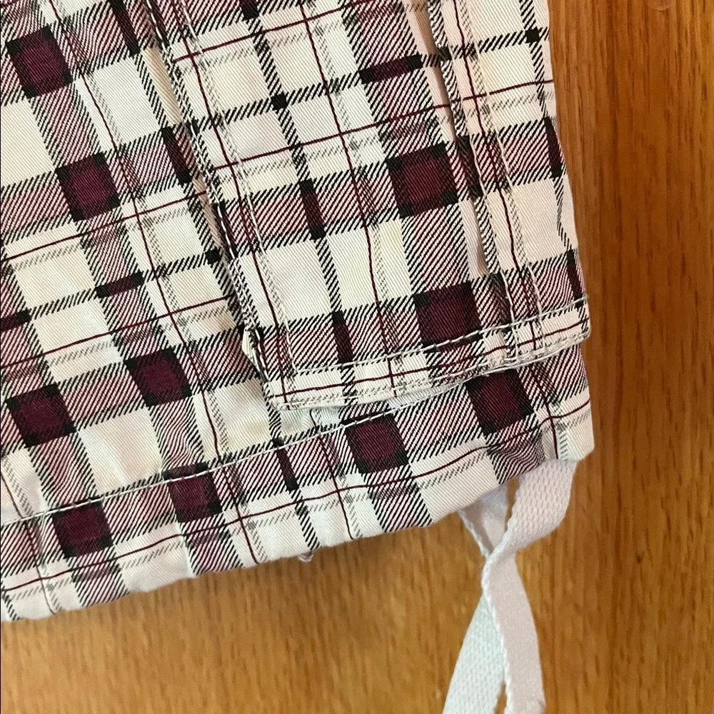 Matchstick Match size 32 Men Loose Fit Plaid Twill Cargo Shorts 6 Pockets VGUC